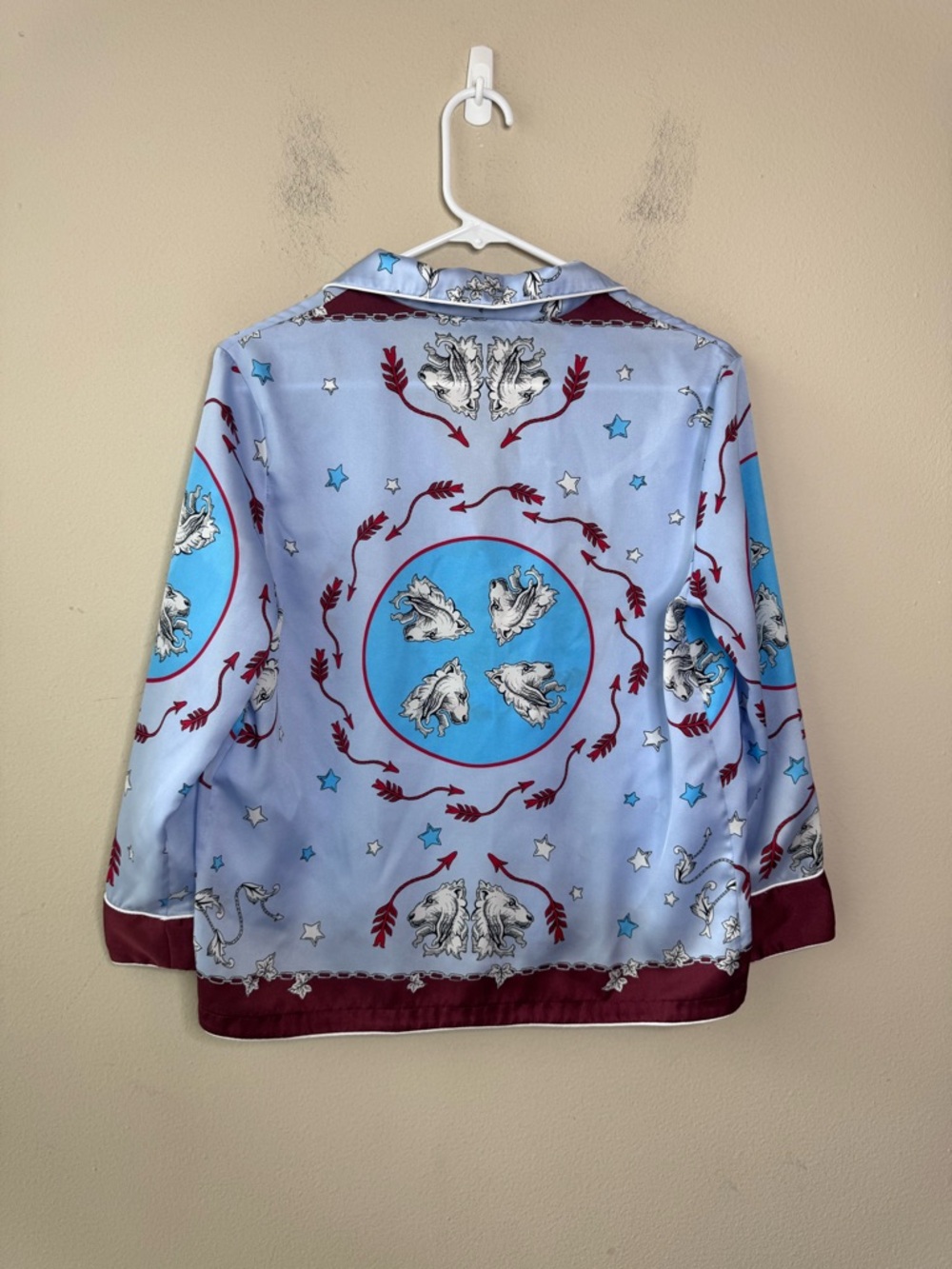 Sandro Paris Printed Pyjama -Style Satin Twill Shirt - Picture 11 of 13